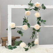 Kahaul Artificial Silk Peony Big Flowers Vine Christmas Rattan Wedding Party Wall Hanging Garland Home Garden Decoration Plant