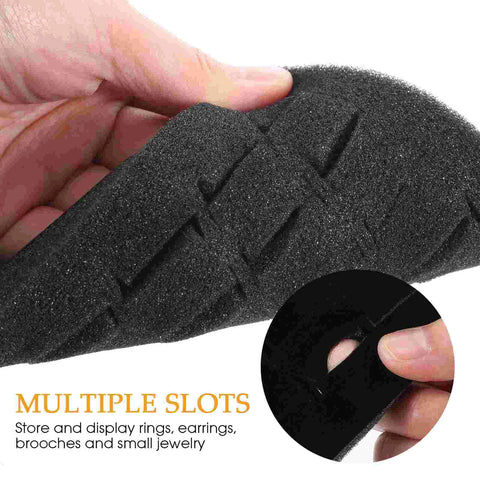 5 Pcs Black Foam Ring Insert Jewelry Pad Display Case Rings Earring Sponge Tray Stud Bracelet Travel Cabinet