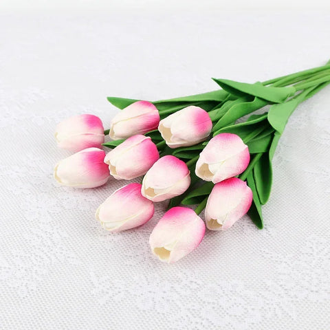 10pcs Tulip Artificial Bouquet Artificial Flower Wedding Bridal Bouquet Outdoor Home Garden Bouquet Party Vase Decorative Plant