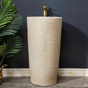 Column Wash Basin Courtyard Integrated Pool Floor-Standing Inter-Platform Basin Balcony Bathroom Pedestal Basin Ceramic YX036WY