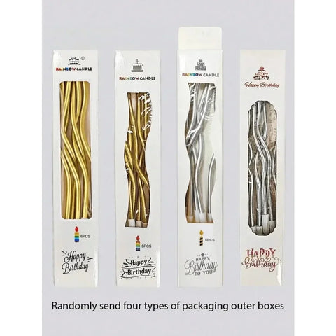 6pcs Birthday Candles Spiral Cake Candles  Long Thin Cake Candles For Wedding Party And Cake Decoration