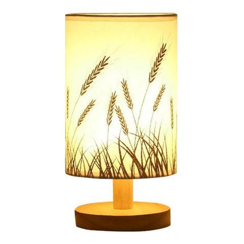 Solid Wood Night Lamp New Linen Table Lamp LED Desk Lamp Eye Protection Nightstand Lamp USB Powered Beside Lamp Bedroom Decor