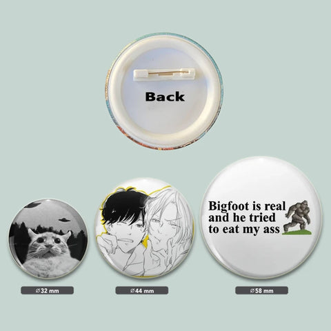 32/44/58MM Creative Tinplate Soft Button Pins Animal Icon Brooch Cute Cats Lapel Backpack Badge Accessories Pin