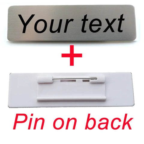 70*20MM Customized Brooch Pin Personalize Engrave Your Text Logo Business ID Plate Steel Metal Letterbox Mailbox Tag Name Badges