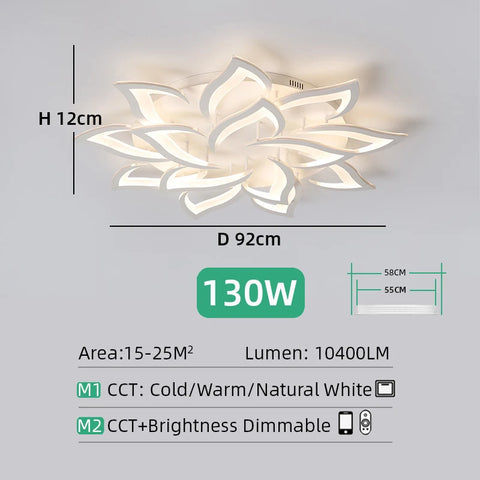 IRALAN Led Ceiling Light Dimmable Brightness Art Deco Lighting Fixtures Phone APP Control Cold Warm Light