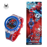 Anime Flash Light Spiderman Kids Watches For Boys Cartoon Shark Mickey Children Watch Girls Student Clock Gifts