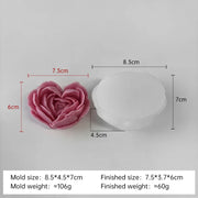 Love Flowers Mold DIY Heart Shaped Roses Aromatherapy Candle Epoxy Resin Plaster Mould Handmade Soap Silicone Molds