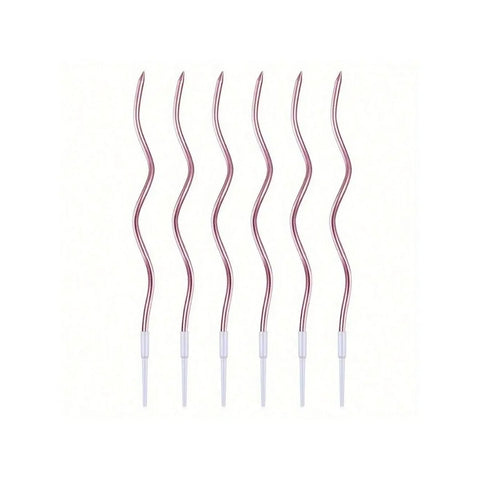 6pcs Birthday Candles Spiral Cake Candles  Long Thin Cake Candles For Wedding Party And Cake Decoration