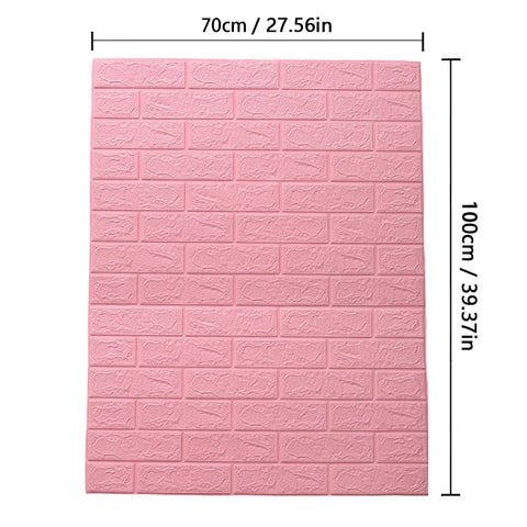 70cmx1m/2m/3m/5m/10m Wallpaper Brick 3D Wall Sticker Foam Self Adhesive DIY Living Room Decor Waterproof Paper