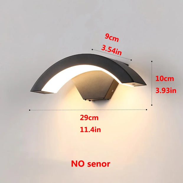 18W 24W 30W Moden waterproof outdoor wall lamp PIR motion sensor wall light Garden porch frontdoor black aluminum lamp body