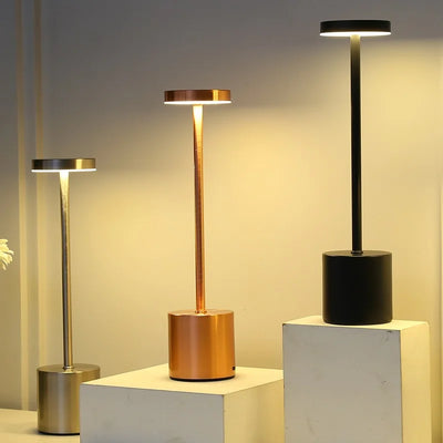 Rechargeable LED Touch Sensor Table Lamp 3 Colors Adjustable Bedside Creative Ambient Light Bar Room Decor Light