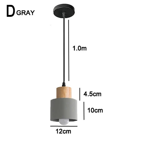 Nordic LED Pendant Lights Metal Wood Chandeliers Hanging Lighting Dining Room Kitchen Bar Bedside Lights Pendant Lamps E27 Bulb