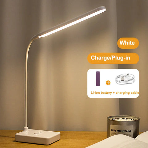 LED Table Lamp Dimmable Touch Night Light Eye Protection Foldable Table Lamp USB Rechargeable Study Reading Light Bedside Lamp