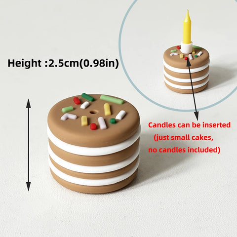 Bear Cake Topper Blowing Candles Bear Beige Brown Balls Gift Boxes for Kids Happy Birthday Cake Toppers Ins Style Cake Deoration