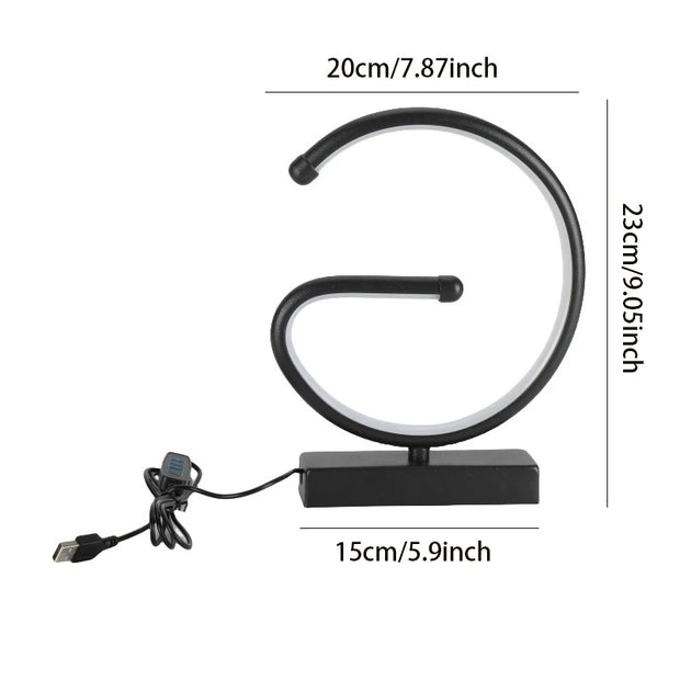 1PC Creative G-shaped USB Lamp Bedroom Desktop Decorative Nightlight