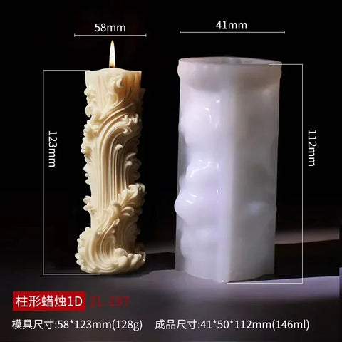 Blooming peony flower relief cylindrical candle silicone mold flower cylinder resin silicone mould Blooming peony gypsum molds