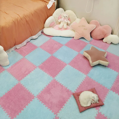 Soft Plush Children's Mat Baby Toys Eva Foam Puzzle Carpet Warm Children Play Mats Interlocking Rugs Infant Carpet 30*30*1cm