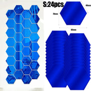 Lots Hexagonal Acrylic Mirror Wall Sticker Mini Mirror Solid Paster Self-adhesive Gold Silver Decals Home Bedroom Art Decoration