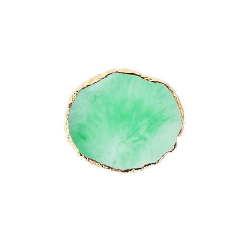 1PC Resin Agate Gold Rimmed Palette Home Desktop Storage Tray Creative Jewelry Necklace Display Tray Photo Decoration Props