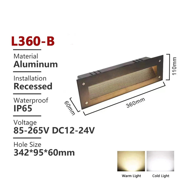 SANDIY Outdoor Stair Light Waterproof Wall Lamp Exterior Step Lighting 12v 220v Balcony Nightlights for Fence Gate Terrace 3w 6w