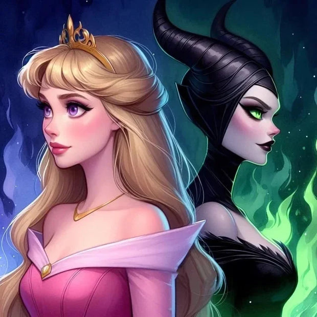 Princess and Villain Disney DIY Diamond Painting Kits Mermaid Evil Queen Cartoon Embroidery Mosaic Cross Stitch Home Decor Gift