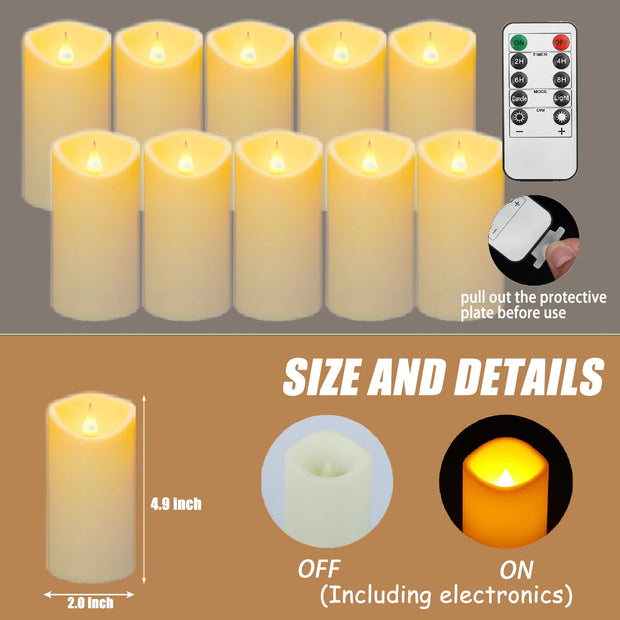 10-240Pcs LED Flickering Candles Wedding Flameless Candle Battery Operated Candles with Remote Control Flickering Candles