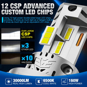 2pcs 30000LM H4 LED Headlight Bulbs Canbus HKit H7 Mini Wireless 3570 CSP High Low Beam Car Light Turbo Led Lamps 12V 6500K