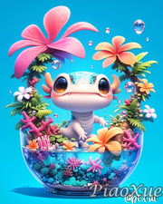 Cartoon Animation Axolotl Adventures  5D  Diamond Painting Cute Adventure Creatures DIY Mosaic Embroidery Cross Stitch