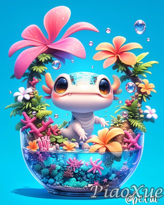 Cartoon Animation Axolotl Adventures  5D  Diamond Painting Cute Adventure Creatures DIY Mosaic Embroidery Cross Stitch