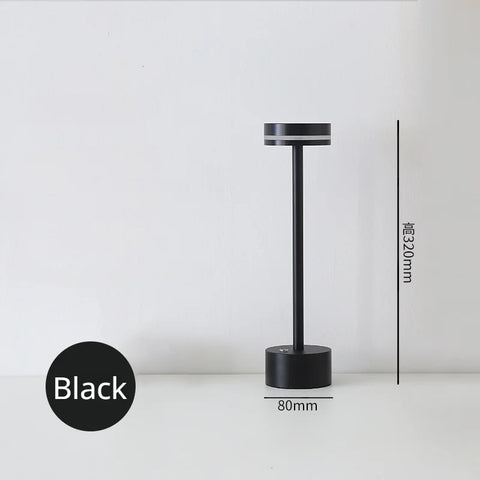 LED touch switch table lamp rechargeable aluminum lamp bedside table bedroom three-color dimming restaurant bar atmosphere lamp