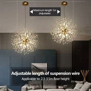 Modern Crystal Lamps LED Chandelier Lighting Pendant Lamp For Living Room Dining Room Home Decoration Art Dandelion