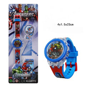 Anime Flash Light Spiderman Kids Watches For Boys Cartoon Shark Mickey Children Watch Girls Student Clock Gifts