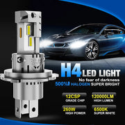 2pcs 30000LM H4 LED Headlight Bulbs Canbus HKit H7 Mini Wireless 3570 CSP High Low Beam Car Light Turbo Led Lamps 12V 6500K