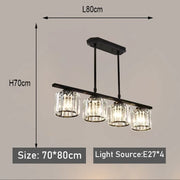 Nordic Modern Luxury Crystal Chandelier Three-Head Restaurant Light for Bar Living Room Hanging Light Fixture