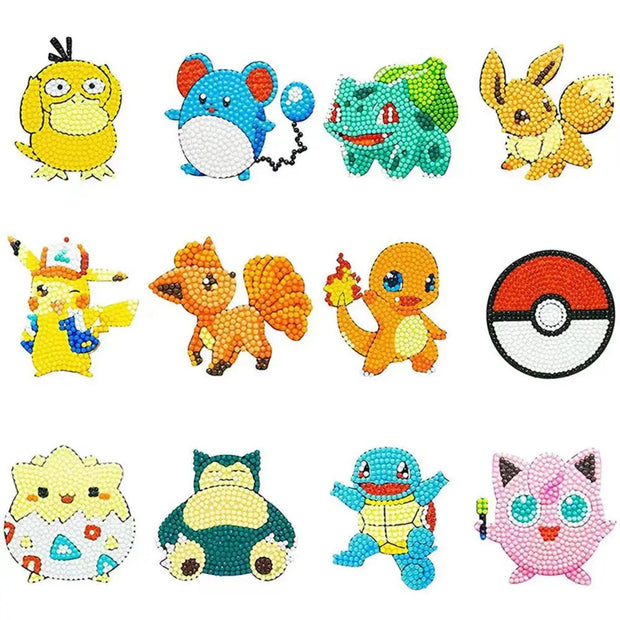 5D Diamond Painting Cartoon Pikachu Animal DIY Child Sticking Drills Embroider Handiwork Enthusiast Doodle Schoolbag Best Gifts