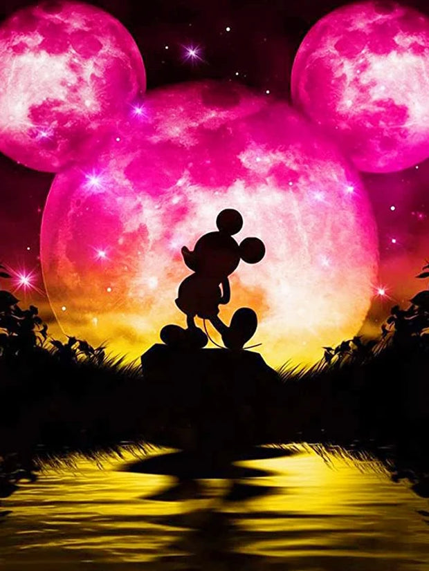 Disney Diamond Painting Mickey Minnie Embroidery Cross Stitch Kits Mosaic Shadow MoonWall Decor DIY Gift Full Round 30x40cm