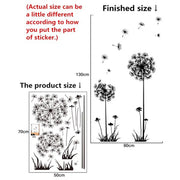 Black Dandelion Sitting Room Bedroom Wall Stickers Household Adornment Decor Decals Mural Art Poster On The Wall