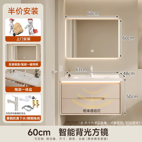 Cream wind bathroom cabinet ceramic integrated basin toilet wash basin washbasin cabinet combination washbasin basin bathroom ca