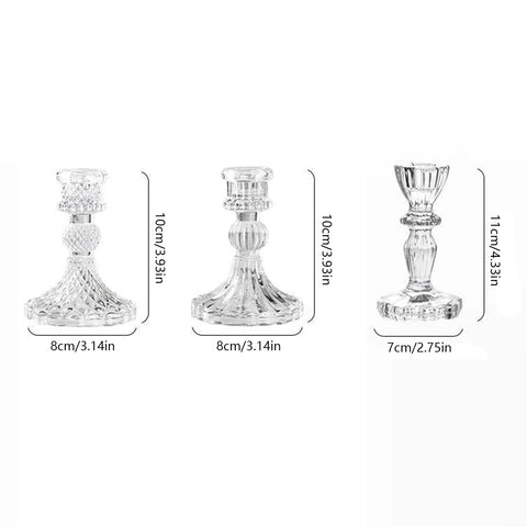 Retro transparent glass pole candle holder DIY home hotel candlelight dinner wedding photography props