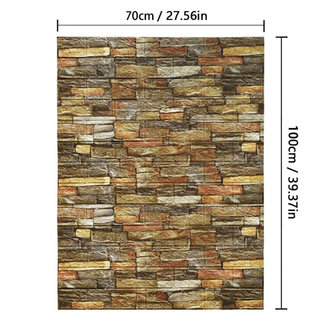 70cmx1m/2m/3m/5m/10m Wallpaper Brick 3D Wall Sticker Foam Self Adhesive DIY Living Room Decor Waterproof Paper