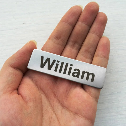 70*20MM Customized Brooch Pin Personalize Engrave Your Text Logo Business ID Plate Steel Metal Letterbox Mailbox Tag Name Badges