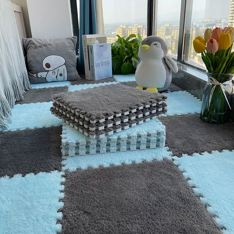 Soft Plush Children's Mat Baby Toys Eva Foam Puzzle Carpet Warm Children Play Mats Interlocking Rugs Infant Carpet 30*30*1cm