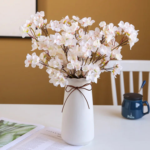41cm Artificial Cherry Blossom Flower Silk Peach Flowers Fake Plants Arrangement for DIY Garden Home Wedding Party Decor Pink