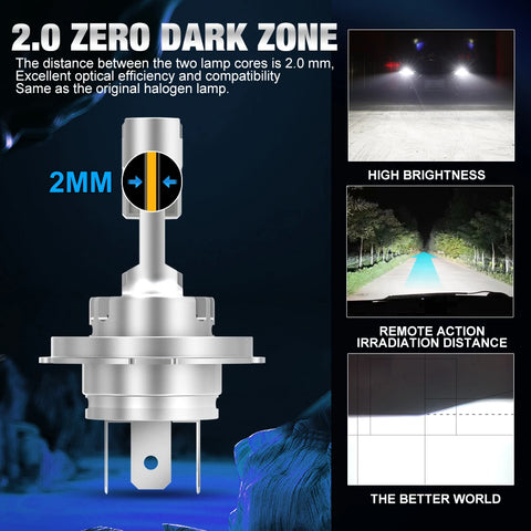 XSTORM H4 9003 HB2 LED Headlight Bulbs Canbus High Low Beam Car Light Turbo Led Diode Lamp Auto Motorcycle 20000LM 12V 6500K