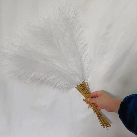 55CM 5PCS Fluffy Pampas Grass Boho Decor Flower Fake Plant Reed Simulated Wedding Party Home Decoration Artificial Flowers