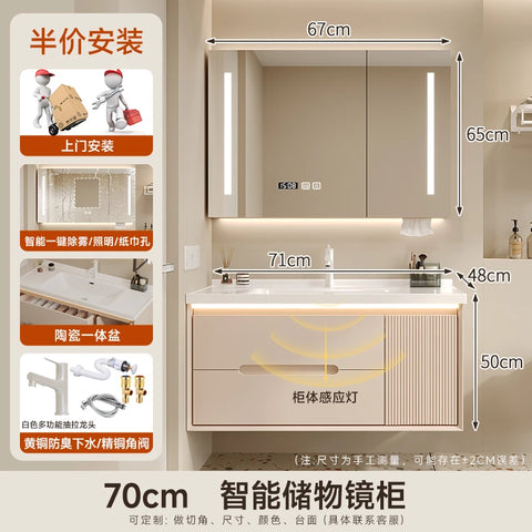 Cream wind bathroom cabinet ceramic integrated basin toilet wash basin washbasin cabinet combination washbasin basin bathroom ca