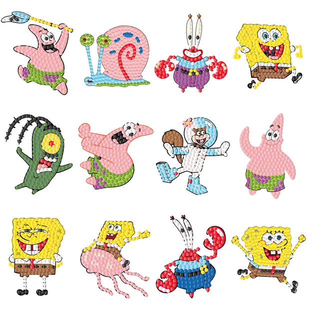 Children's Handmade Diamond Painting Sitcker Pokemon Kit Digital Rod-Shaped Diamond Painting Kit For Cartoon Nnimals Easy to DIY