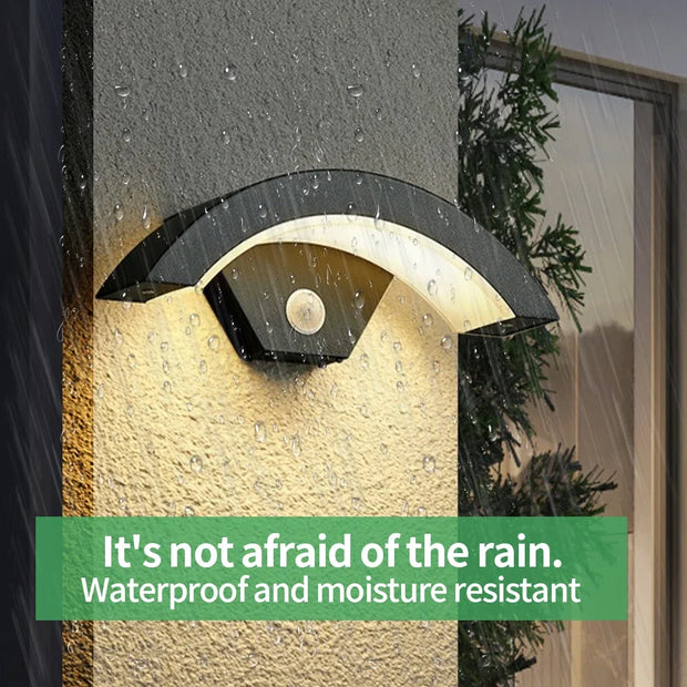Modern Outdoor Waterproof Wall Lamp Human Body Induction Lamp Porch Garden Lamps Aluminum Home Lighting Decorative Wall Lights