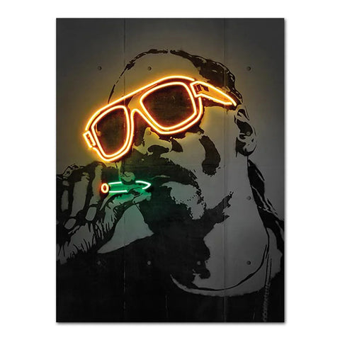 Abstract Rapper Wall Art Home Decor Poster Neon Effect Hip Hop Artist 2Pac Canvas Paint Bedroom Decoration Mural Picture Print