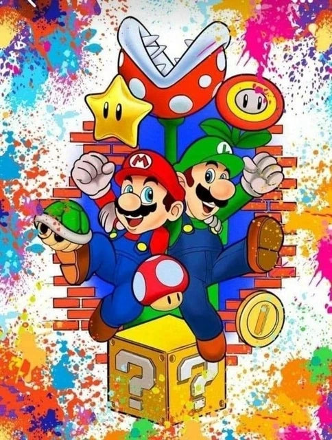 2024 New Japanese Anime Diamond Painting Kit M-Marios Bowser Embroidery Jewelry Handmade Mosaic Home Decoration Children's Gift
